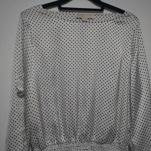 MICHAEL KORS BLOUSE WHITE AND BLACK DOTS SIZE S